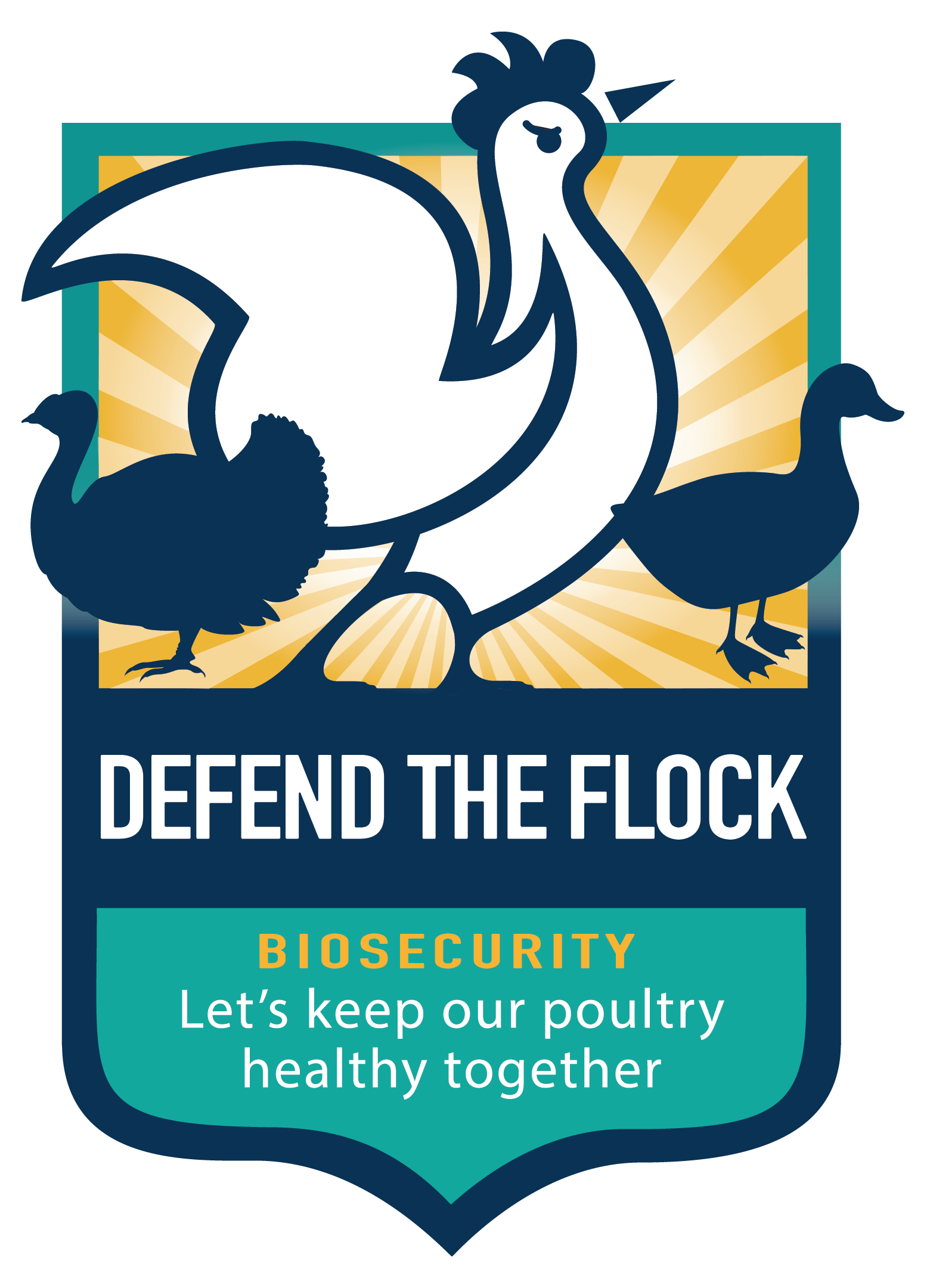image of a badge featuring the saying Defend The Flock.