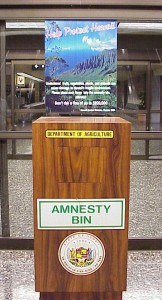 Amnesty bin at the Honolulu Airport