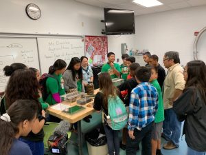 Plant Quarantine Education Specialist Kent Dumlao and inspector Shelby Ching hoped to inspire students to pursue careers in agriculture at the Ewa Makai Middle School Career Fair on Feb. 22, 2019. pic 3