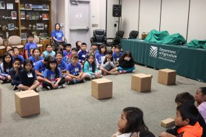 Boxes are set up to show how detector dogs can smell snakes in baggage and cargo.