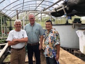 Dr. Barnes (left), Dean Matthews (center) of the College of Agriculture, Forestry and Natural Resource Management