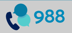 graphic of a telephone and the numbers 988 to dial